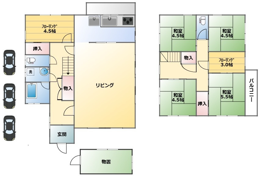 姫路市城見台2丁目　中古戸建の間取り