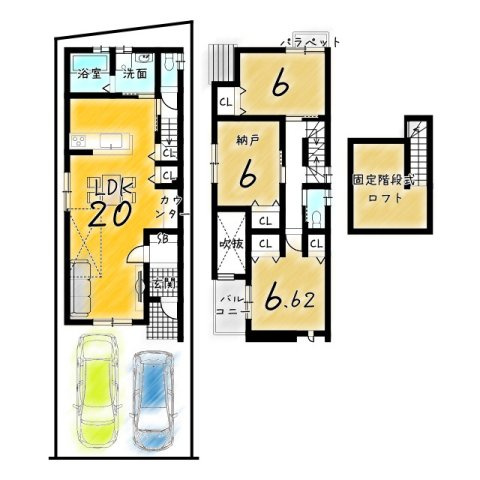 物集女町ヲサン田　建築条件付土地のその他|【施工例】
奥行のある空間設計で、家族が自然と集まるリビングに。