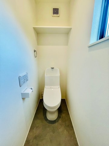 物集女町ヲサン田　新築参考プランの外観パース|【施工例】
トイレは２カ所確保！
朝の混雑する時間もスムーズに！