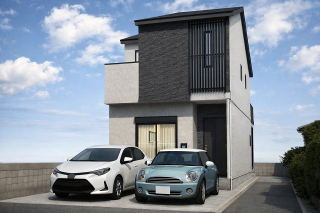 物集女町ヲサン田　建築条件付土地の外観|おうちの裏側が水路＆駐車場と、高さのある建物がなく日当たりと風通し共に良好！実際に現地の様子をみてみませんか？