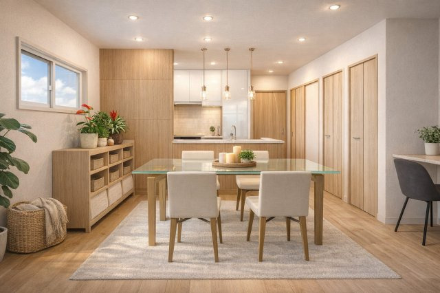 物集女町ヲサン田　建築条件付土地の土地図＋建物プラン例|『自由設計』につき間取り変更可能！お客様のライフスタイルに合わせた間取りをご提案いたします！まずはお気軽にご相談くださいませ♪