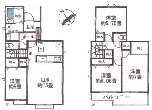 八千代台東３丁目　新築戸建　全４棟の間取り|４LDK＋カースペース２台（車種によります。）