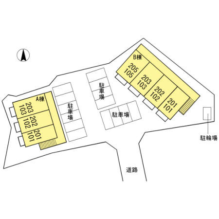 セジュールYAMAZAKI B棟の区画図