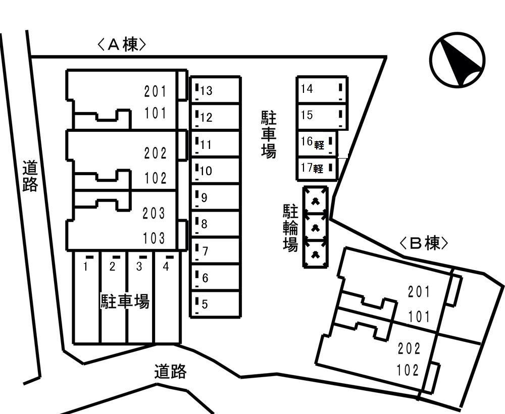 ヴィオラ　レジデンスBの区画図
