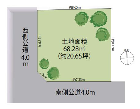 【区画図】 | 板橋区徳丸３丁目　新築戸建て | 南西角地の開放感ある立地です、陽当りも良好