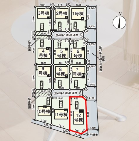 【区画図】 | Cradle garden　二本松市油井第５　１２号棟 | ★内覧予約でブランド米2kg★