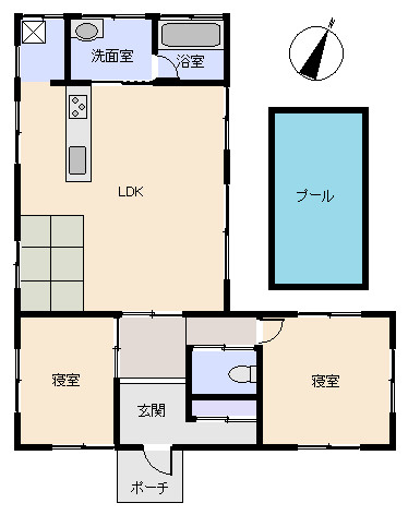 伊東市　大室高原別荘地(シャボテン)の間取り