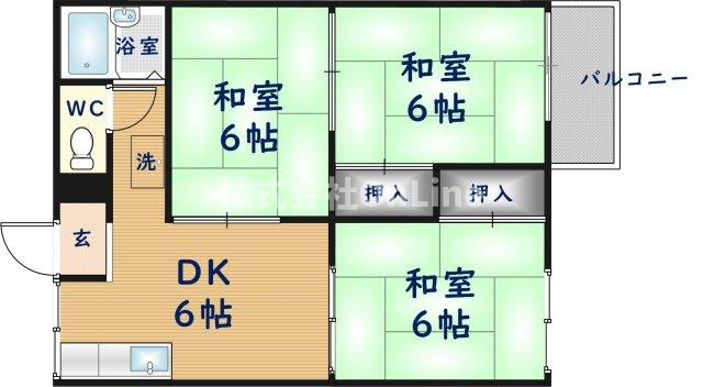 八尾市上之島町南１丁目のアパートの間取り