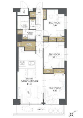 パークヒルズ若葉スカイハイツの間取り