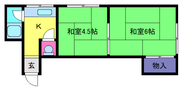 城の下通アパートの間取り