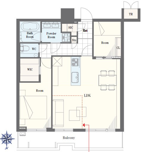パークタワーグランスカイの浴室|コンパクトで使いやすいお風呂です