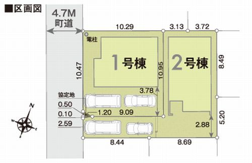 【仲介手数料０円】大磯町国府本郷第1期　新築一戸建て　全2棟の区画図|【仲介手数料０円】大磯町国府本郷第1期　新築一戸建て　全2棟
