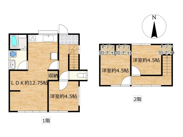 高知市丸池町　中古戸建の間取り