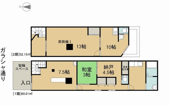 馬場見場走り　1棟貸テナントの間取り