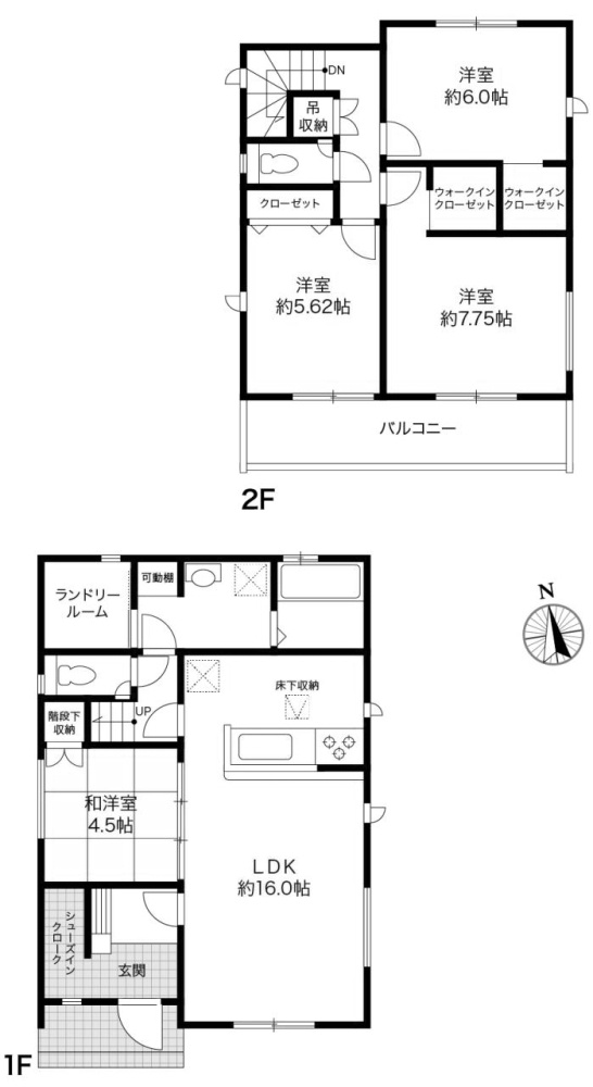 高知市瀬戸東町3丁目 -6期3棟2-新築戸建ての間取り|関からの動線や水回りの集中配置など、暮らしやすさを追求した魅力的な間取りです。家事の並行作業がしやすく移動距離が短いため、毎日の家事時間をぐっと短縮して自分の趣味の時間を多く創出できます。