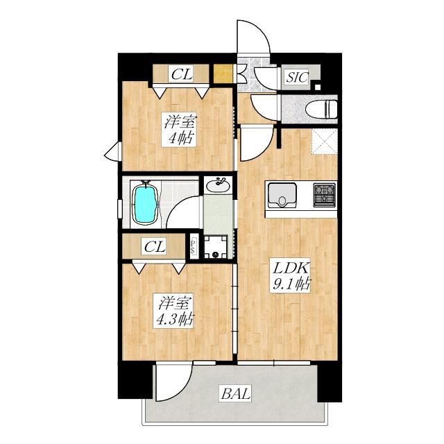 フルハウス赤羽の間取り|北東向きです