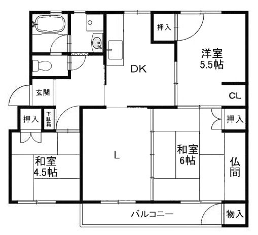 【間取り】 | 竹の台団地B3棟 | 専有面積62.6㎡