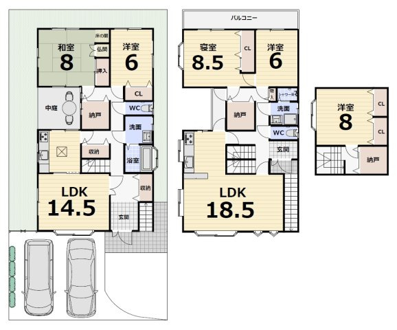 下鴨南茶ノ木町　戸建の間取り