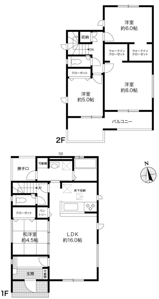高知市瀬戸東町3丁目 -6期3棟3-新築戸建ての間取り|LDKの隣に和室を配置した間取りは、扉を開放することで広大なワンルームとしても使え、ゲストの宿泊や小さなお子様の遊び場にも重宝します。生活シーンに合わせて空間を柔軟に変化させられるレイアウトです。