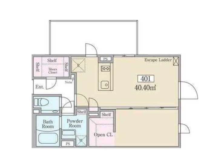 ReveResidence学芸大学　ペット相談　角部屋　最上階　礼金0の間取り