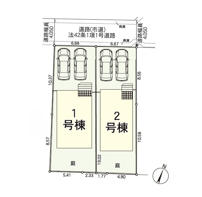 福岡市南区西長住1丁目第4-2棟（2号棟）の区画図|配置図（2号棟）
