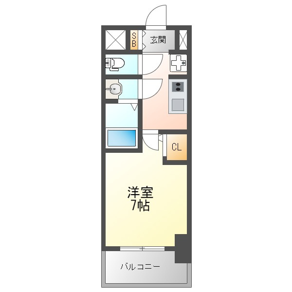 大阪市淀川区加島３丁目の賃貸マンションの間取り