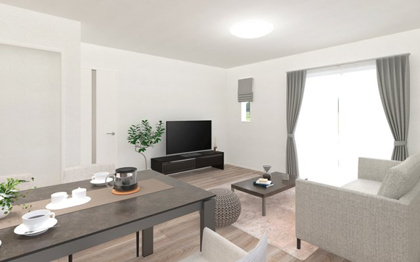 【完成予想図】 | 【LDK　イメージパース】
※画像は設計図面を基に作成したイメージです。