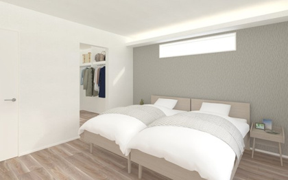 【完成予想図】 | 【主寝室　イメージパース】
※画像は設計図面を基に作成したイメージです。