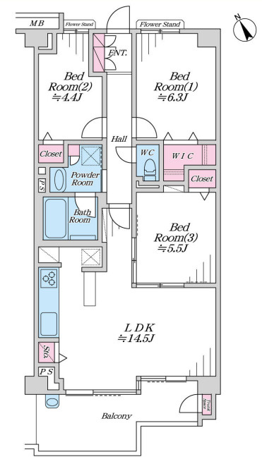 ハイセレサ菊名アクティールの間取り