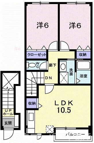 アロッジオＫ３　Ａの間取り