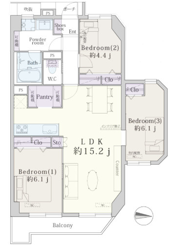藤和門前仲町コープの間取り