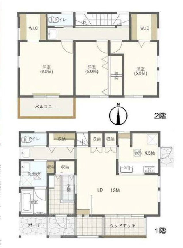 【中古戸建】児玉郡上里町大字七本木の間取り|■間取り図｜敷地面積：343.96（約104.04坪）　建物面積：99.36（約30.05坪）