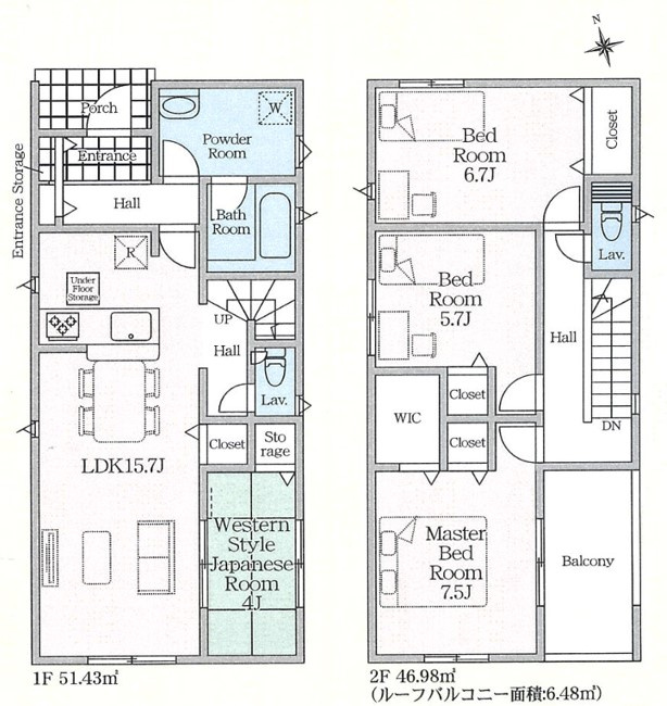 クレイドルガーデン鹿沼市東町　第5　3号棟の区画図|2号棟