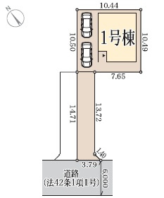 【区画図】 | 加古川市別府町新野辺北町７期（全1棟）新築 | 1号棟です。