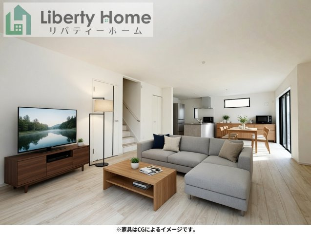 水戸市元吉田町5期　新築戸建　1号棟の居間・リビング