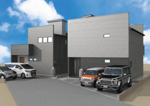 所沢市山口全2棟　新築戸建の外観パース