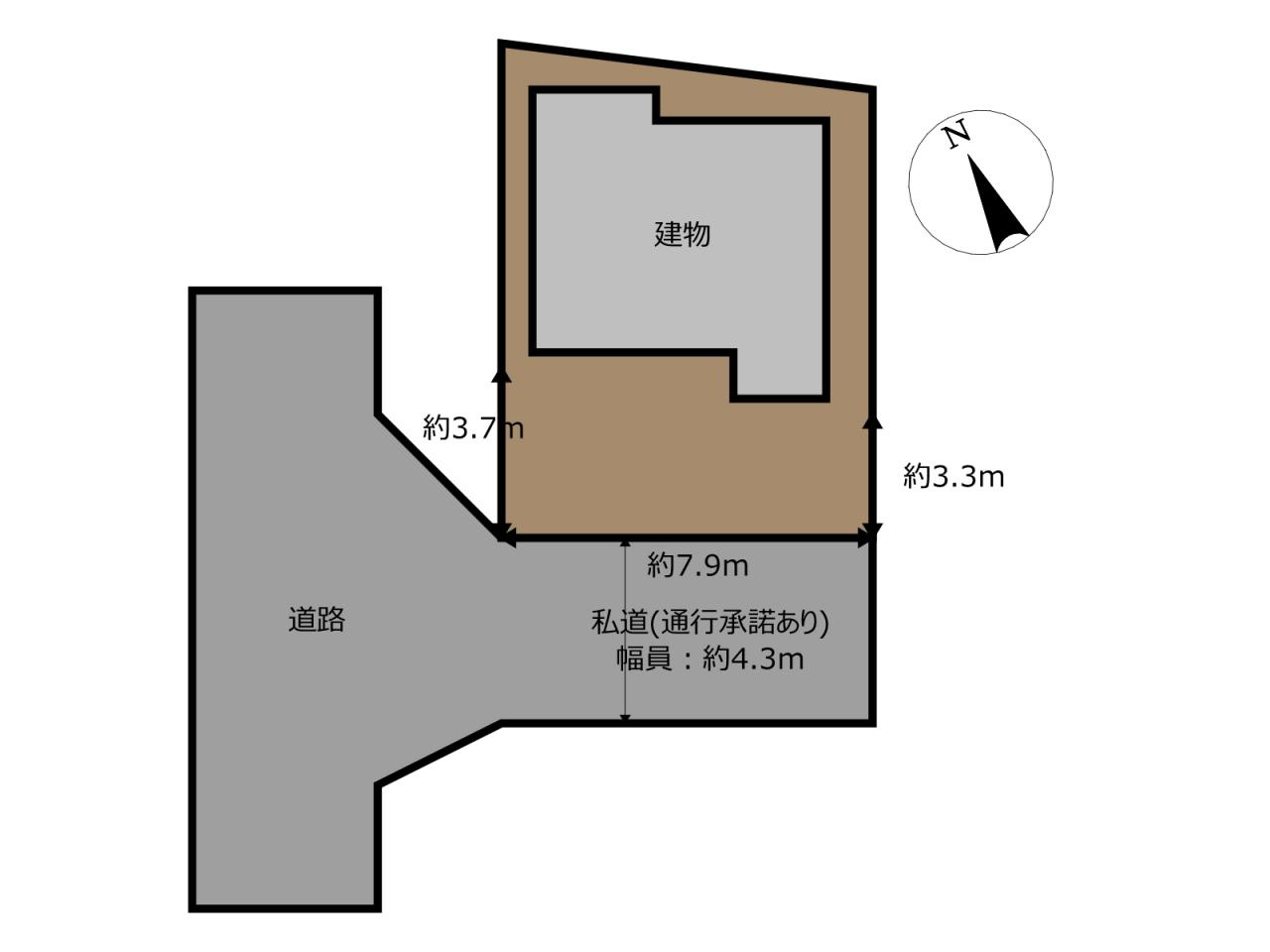 高知市弥生町　中古戸建の区画図