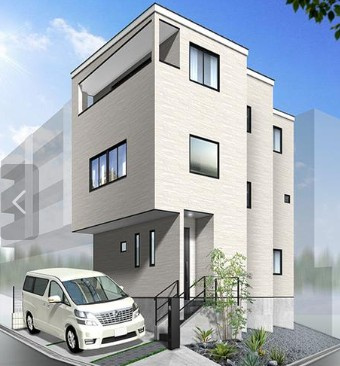 豊中市刀根山6丁目　新築戸建の外観パース