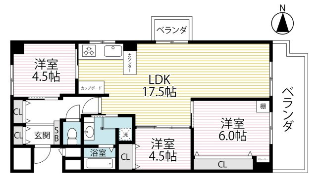 ◆２０２５年１１月リフォーム完了◆五山の送り火が見える◆角部屋◆メガロコープ西陣A棟の間取り