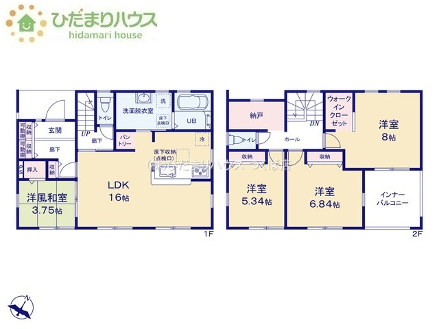 【間取り】 | 第1下妻市下妻丙　新築戸建 | 雨の日も安全なインナーバルコニー☆安心してお出かけできますね(^_-)-☆