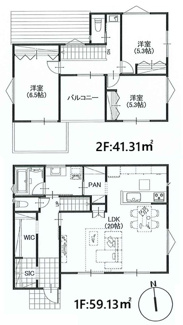 【参考プラン】 | 【仲介手数料無料！！】府中市若松町4丁目　建築条件付き売地（全1区画）No1区画　6690万円 | 100.44㎡プラン