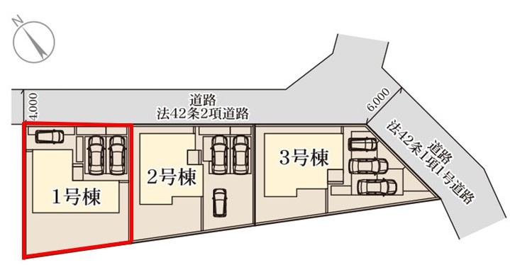 リーブルガーデン宇都宮細谷第7　1号棟の区画図|1号棟になります