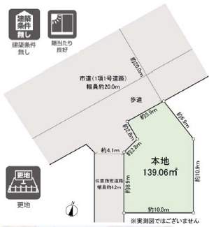 【土地図】 | 鶴ヶ島市藤金　建築条件なし売地　「若葉駅」徒歩5分　敷地42坪　【藤小学区】