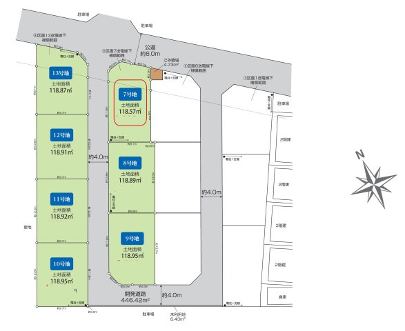 入間市下藤沢５丁目・全7区画　建築条件なし土地　7号地