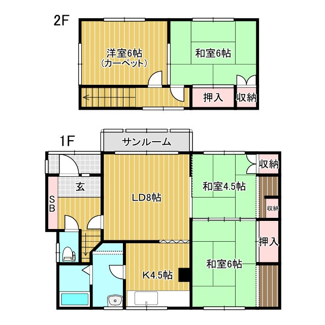 興津2丁目1-6借家の間取り