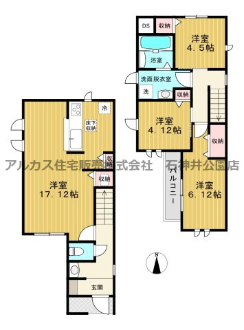 練馬区南田中４丁目　新築一戸建　西武池袋線　練馬高野台の間取り