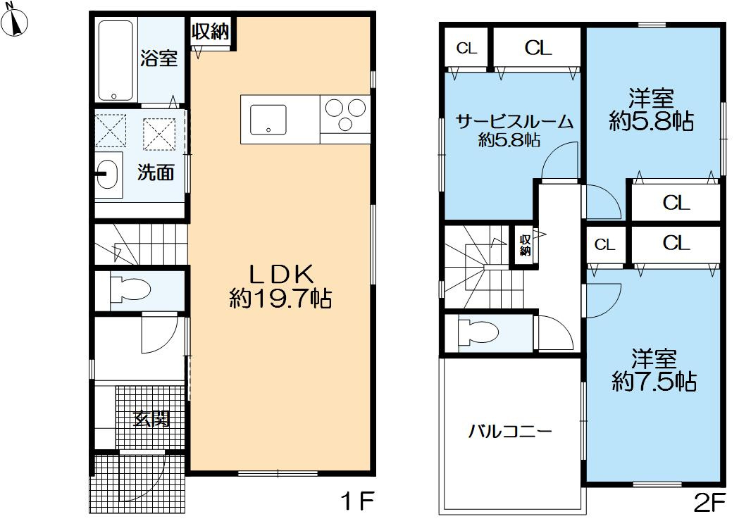 明石市朝霧南町　新築　の間取り