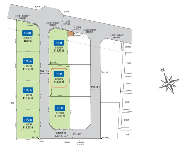 入間市下藤沢５丁目・全7区画　建築条件なし土地　8号地
