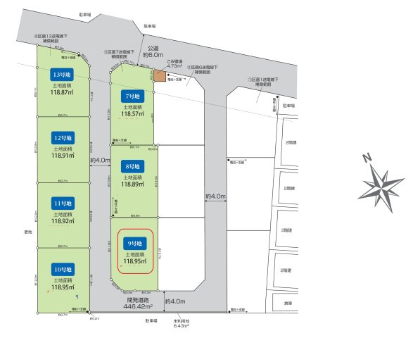 入間市下藤沢５丁目・全7区画　建築条件なし土地　9号地