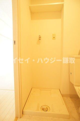 芝コーポ５号館のキッチン|脱衣スペースに洗濯機設置可能